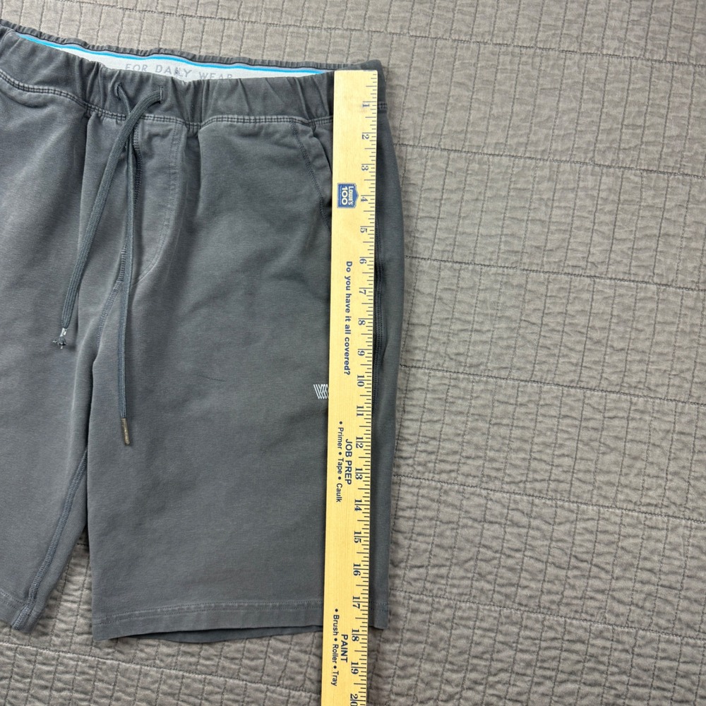 Mack Weldon Ace Sweatshort Mens Medium Grey Cotton Blend Drawstring Shorts - Picture 12 of 13